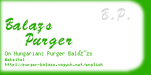 balazs purger business card